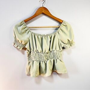 Girl's Size 14 Green Smocked Top